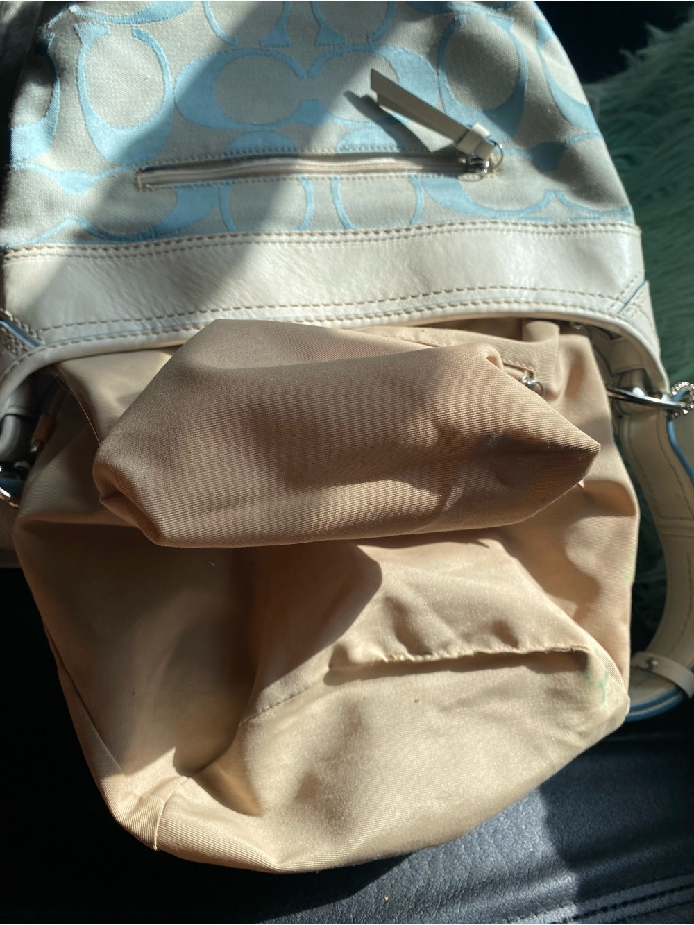 Coach Light Blue Signature Canvas Bucket Shoulder Bag - Picture 10 of 12